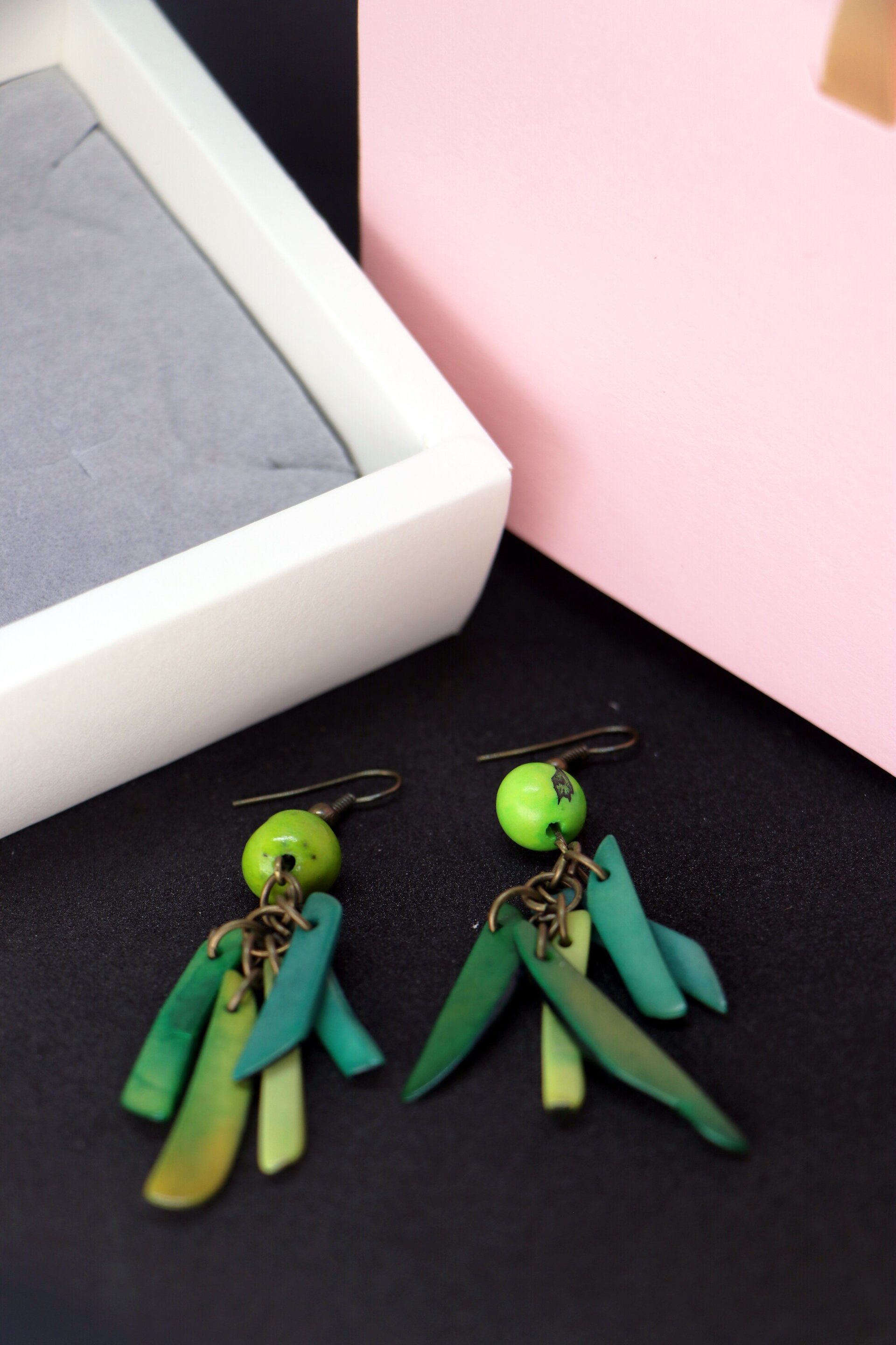 Lima – pendientes verdes con esencia retro - 2